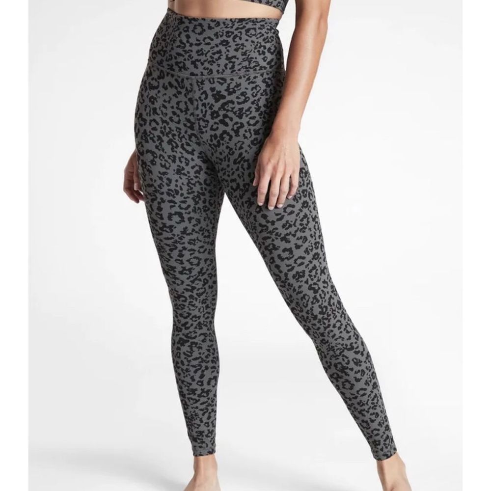 Athleta Leopard Elation Ultra High Rise Tight Anthracite Grey
